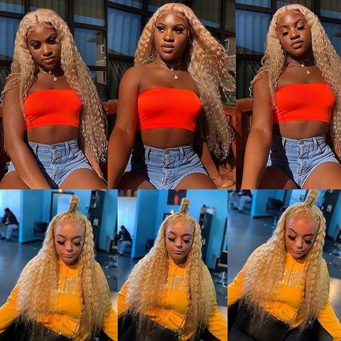 613 Bundles Human Hair Blonde Water Wave Bundles P27613 Human Hair Bundle 12 14 16 inch Two Tone 613 and 27 Bundle 150g