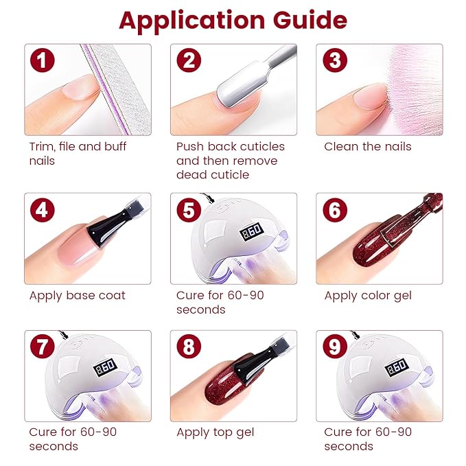 RARJSM Chameleon Gel Nail Polish Black to Red Multichrome Chameleon Color Changing Glitter Chrome GelPolish Curing Requires Sparkle Shimmer Nail Gel Varnish Soak Off DIY at Home Salon 15ml