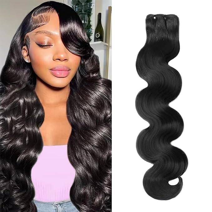 14A Human Hair Bundles Body Wave One Bundle 100% Unprocessed Brazilian Virgin Hair Bundles Double Weft Weave Body Wave Human Hair Natural Black Color (one bundle, 18)
