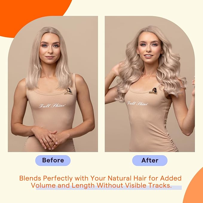 Full Shine Tape in Hair Extensions Human Hair 18 Ash Blonde Highlight 613 Blonde Double Sided Tape Extensions 12 Inch Invisible Straight Hair Extensions Tape Ins 30G 20Pcs Extensions for Women