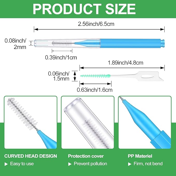 Zopeal 250 Pcs Interdental Brush for Braces Disposable Braces Flossers Dental Picks Floss Toothpick Dental Teeth Flossing Head Oral Hygiene Flosser Toothpick Soft Cleaning Tool (Lovely Color)
