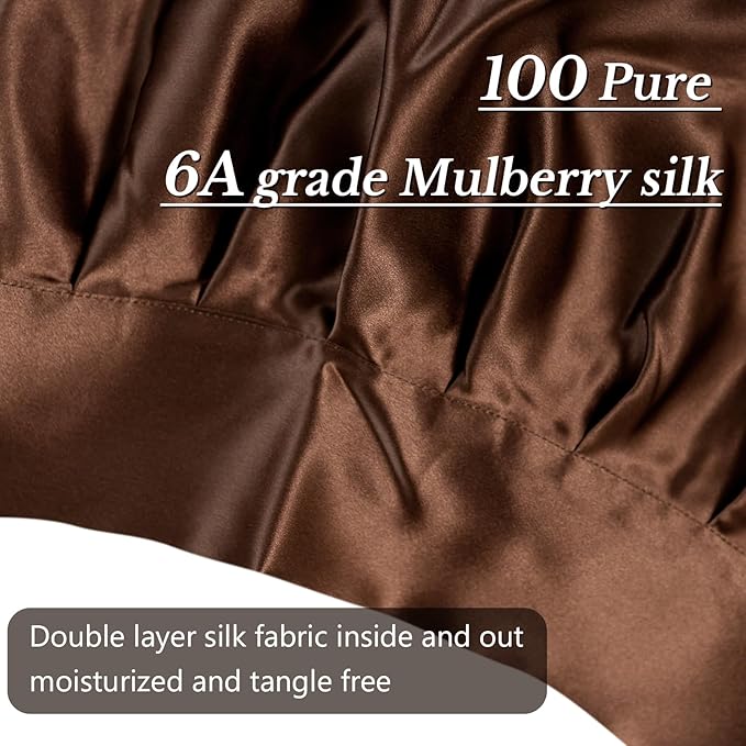 DAISYSILK 100 Pure Mulberry Silk Hair Bonnet for Sleeping Silk Hair Wrap for Women