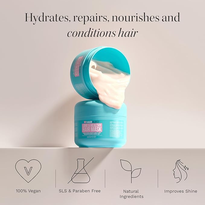 HAIR BURST Hydrating Hair Mask with Avocado Oil, Coconut & Black Oat Extract - Deep Conditioner for Hair Growth, Dry or Damaged Hair - Thickening Nourishing Hair Repair Treatment - 7.4 fl oz