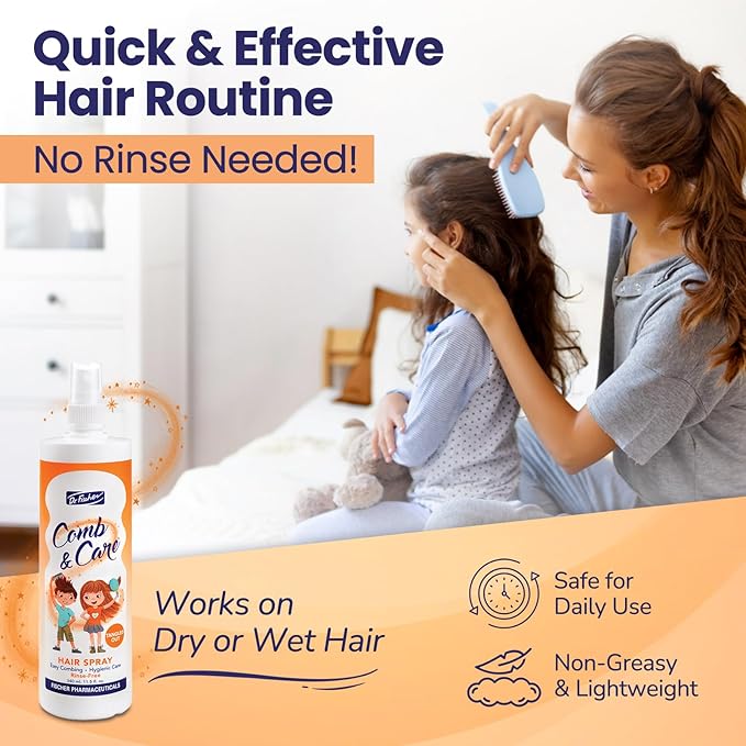 Dr. Fischer Kids & Baby Hair Detangler Spray, Leave-In Conditioner Mist for Conditioning, Detangling and Curl Defining, The Frizz Free Tangle Tamer with Rosemary 11.5 fl.oz