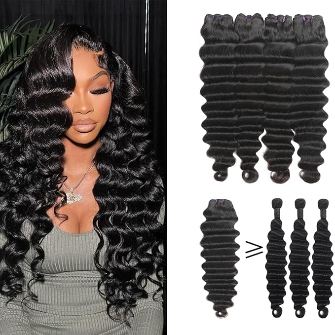 Bundles Human Hair Loose Deep Wave Hair Weft 18 20 22 24 Inch Raw Unprocessed 16a Virgin Human Hair Loose Wave Deep Curly Human Hair Bundles Remy Hair Bundles Natural Color