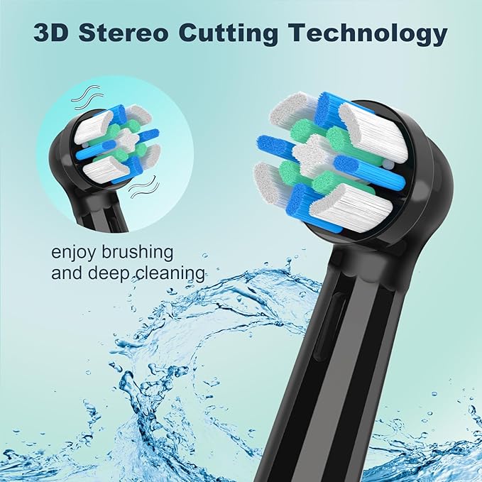 iO Replacement Heads Compatible with Oral B iO,iO Series Electric Toothbrush Heads Compatible with Oral B iO 2/3/4/5/6/7/8/9/10,Medium Bristles for Effective Plaque Removal,Black