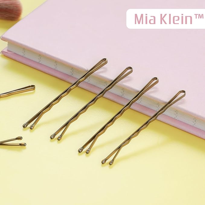 Bobby Pins, Hair Pins 2 Inch 60PCS Crimped Hair Grips for Kids, Girls, and Women, Secure and Easy for All Hair Types, With Ball Tips Design. Hair Accessories for Daily Use (Blonde)