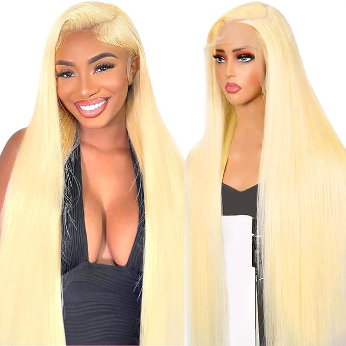 613 Lace Front Wig Human Hair 200 Density 13x6 Blonde Wig Human Hair 613 Straight HD Lace Front Wigs Pre Plucked Blonde Human Hair Wig for Women (36inch)