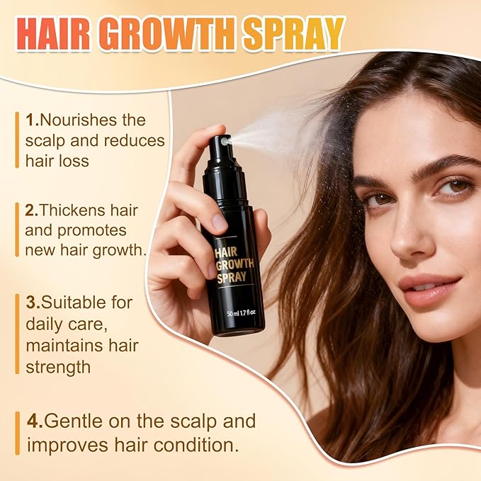 Hair Growth Serum Spray for Women & Men – Biotin & Caffeine Hair Loss Treatment, Anti-Thinning Hair Regrowth Oil, Advanced Thickening Formula