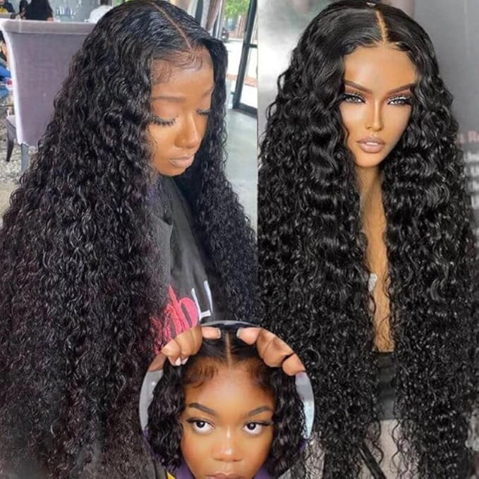 Julia Hair Water Wave Wear and Go Glueless Wig Pre Cut Lace Front Wigs Human Hair Pre Plucked for Beginners Wet and Wavy HD Swiss Lace Closure Wigs 12A Brazilian Hair Natural Color 16 Inch