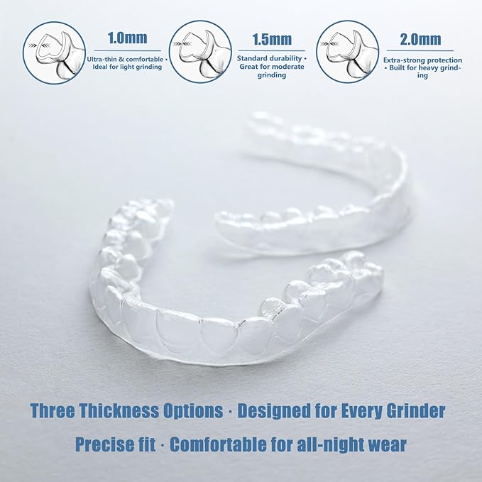 Custom Night Guard for Bruxism/Grinding/TMJ at Night, Bite Mouth Guard for Teeth Clenching Nighttime, for Adults & Kids (One Guard)