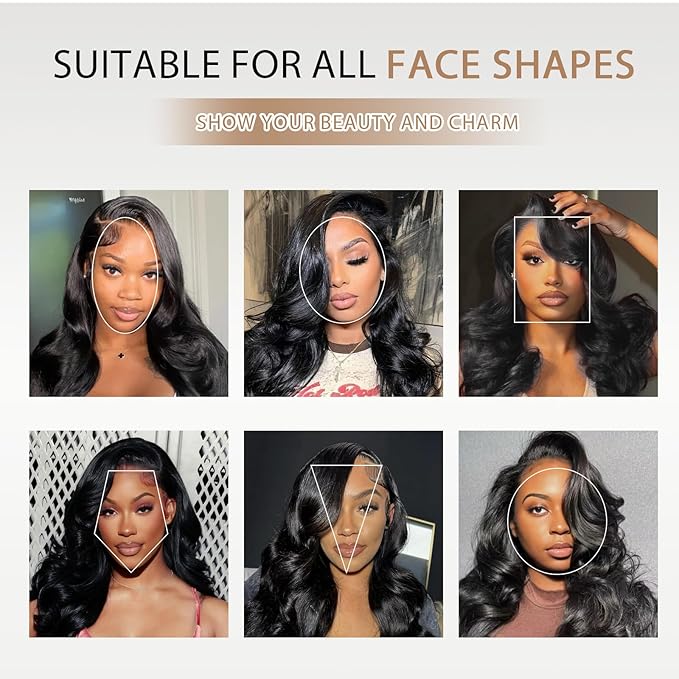 13x6 Body Wave Lace Front Wigs Human Hair Pre Plucked 180 Density Virgin Real Human Wig 3x Longer Lifespan HD Lace Frontal Wigs Human Hair for Women (Natural Black, 26inch)