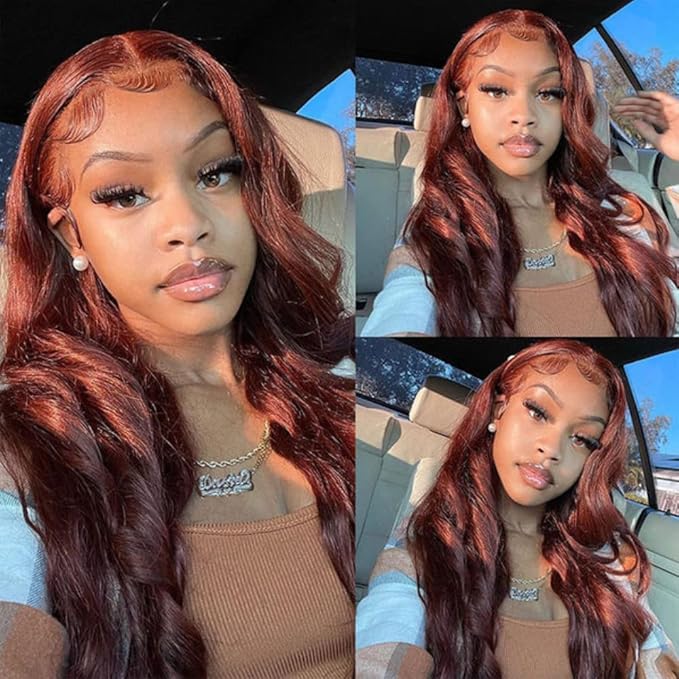 Reddish Brown Human Hair Wig Body Wave 5x5 Closure Wigs Human Hair Wigs For Black Women 30 Inch