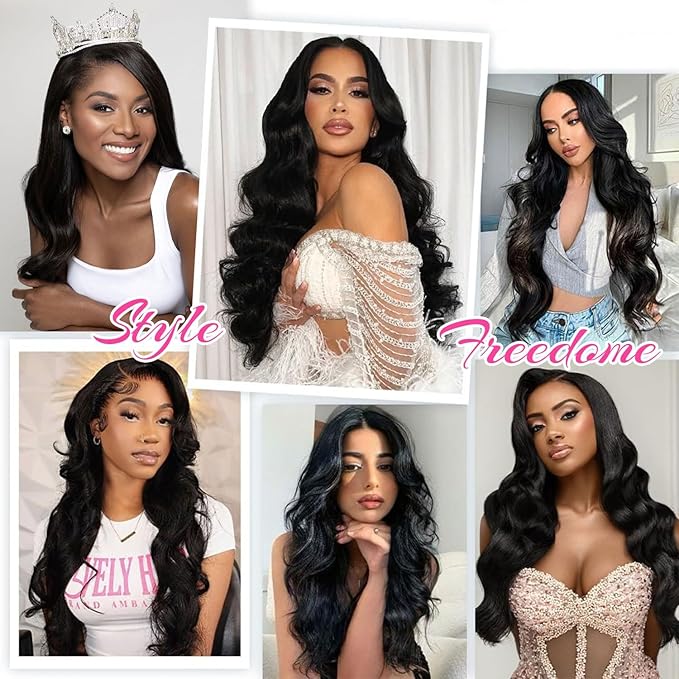 26 Inch 13x6 Lace Front Wigs Human Hair 200% Density Body Wave HD Lace Front Wigs Human Hair Pre Plucked Tangle-free Glueless 13x6 Virgin Human Wig for Women Daily