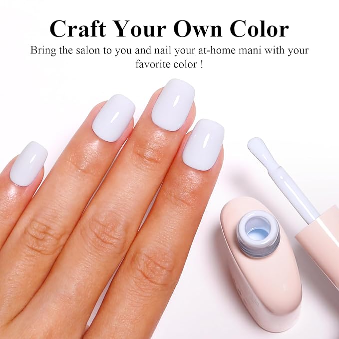 Imtiti Warm White Gel Nail Polish - Soft Off Milk White Gel Polish for Nails, Long Lasting Salon Manicure, Soak Off UV LED Gel for DIY at Home, (10ml-1923)