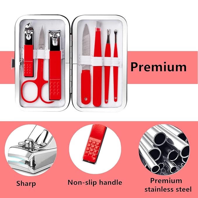 Stocking Stuffers for Women Men Manicure Set Nail Clipper Set Stainless Steel Toe Finger Travel Nail Clippers Kit Personal Care Tools with Case Manicure Tool Grooming Kit Christmas Gifts for Women Men