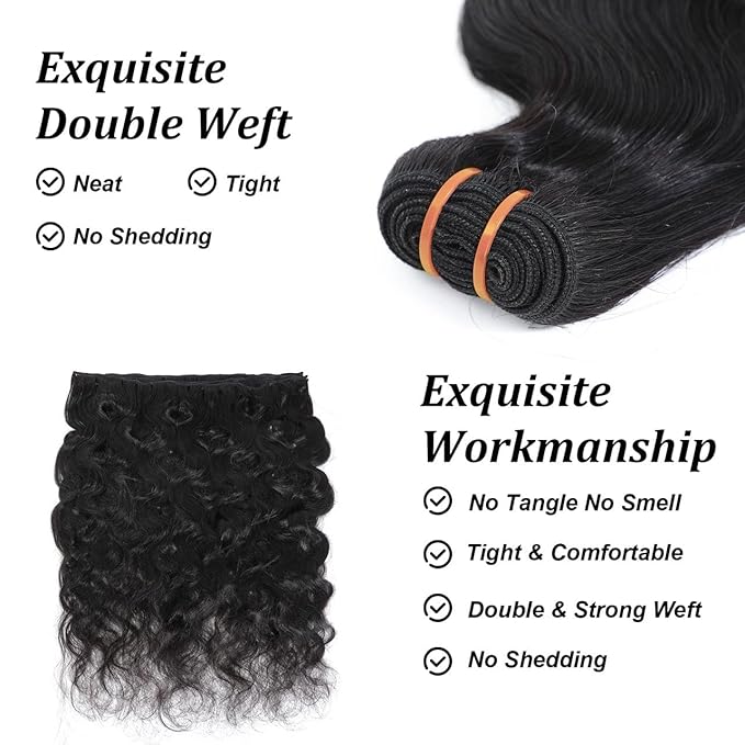16A Raw Body Wave Human Hair Bundles Human Hair 100% Unprocessed Brazilian Boutique Virgin Hair Extensions,Double Wefts,Triple Lifespan (Body Wave 1 Bundle, 28 inch)