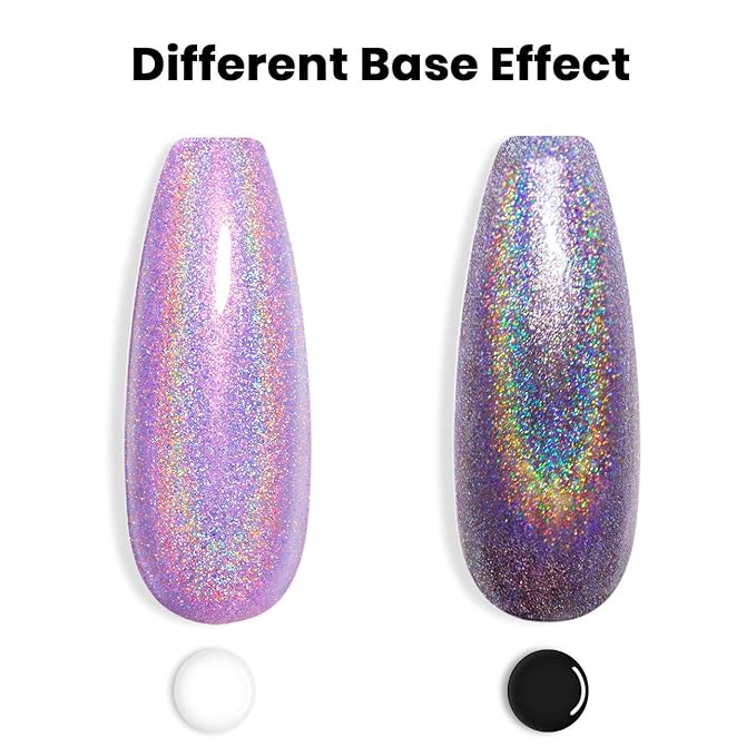 RARJSM Holographic Nail Polish Violet Purple Gel Polish Shimmers Shiny Nail Gel Spring Summer Hologram Gel Nail Polish UV LED Lamp Cured for Nail Slaon Home Manicure