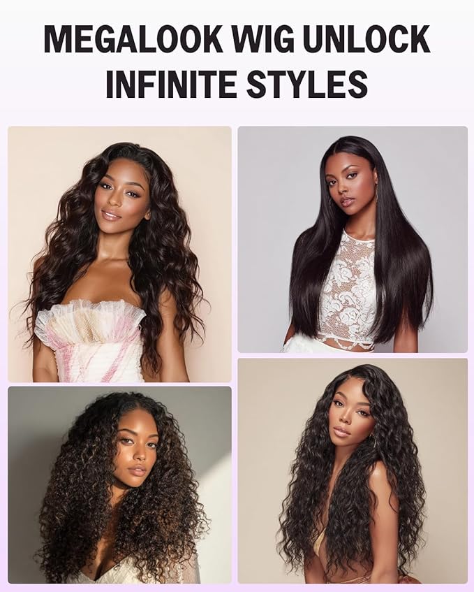 Megalook Glueless Wigs Human Hair Pre Plucked Pre Cut Ombre Deep Wave Human Hair Wig for Black Women 5x6 HD Lace Closure Curly Wigs Human Hair Glueless Wear and Go 210 Density 20 Inch 1B/27
