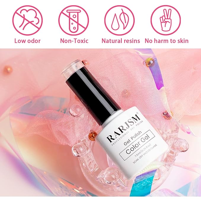 RARJSM Cat Eye Gel Nail Polish, Galaxy Chameleon Magnetic Gelpolish Rose Gold Holographic Glitter Gel Soak Off U V L E D DIY Manicure Art for Salon Designs and Home DIY 7.5ML/0.26fl oz