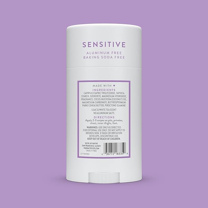Native Deodorant Contains Naturally Derived Ingredients, 72 Hour Odor Control | Seasonal Scents for Women and Men, Aluminum Free with Baking Soda, Coconut Oil and Shea Butter | Lilac & White Tea
