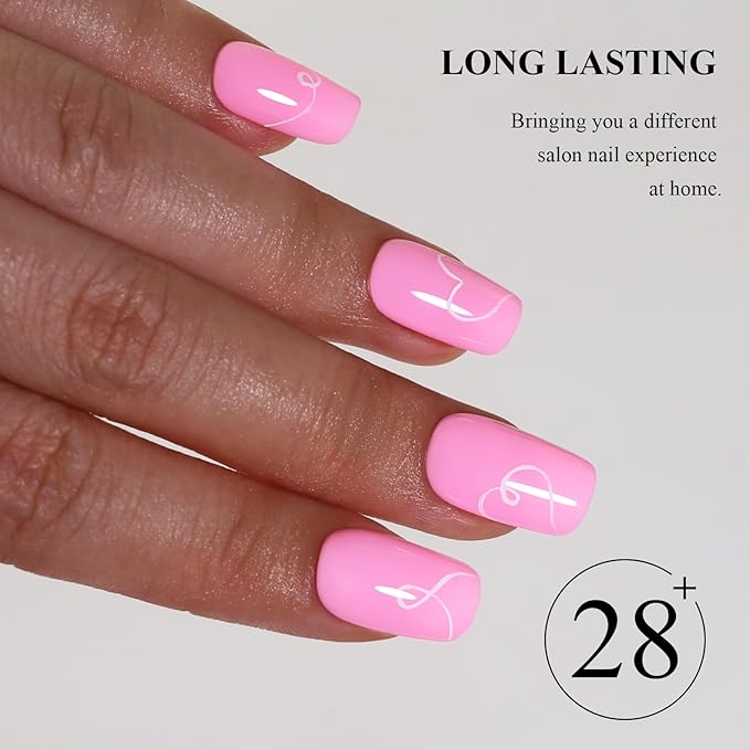 Imtiti Baby Pink Gel Nail Polish, 1Pcs Pink Soak Off UV LED Gel Polish, Long Lasting, Nail Art Manicure Salon DIY at Home for Spring and Summer (0.34 Fl Oz-989)