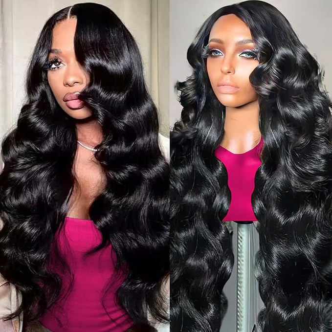 28 Inch Body Wave Lace Front Wigs Human Hair 220% Density Frontal Wigs Human Hair for Black Women 13x6 HD Lace Front Wigs Human Hair Pre Plucked Glueless Body Wave Wig