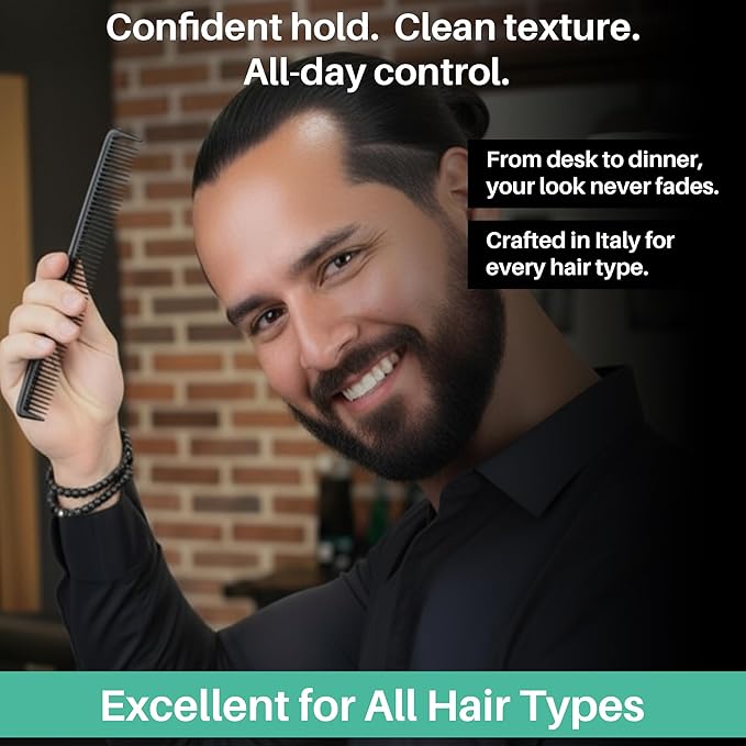 Hydro Hair Wax for Men, Water-Based Hair Wax Stick for Strong Hold and Wet Look Finish, Alternative to Gel Pomade, Alcohol Free Hair Care Product with Shiny Finish, Made in Italy, 100 ml