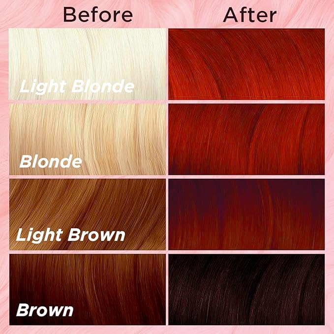 MOEHAIR Semi-Permanent Hair Color | Dark Blue Hair Dye 8 Oz | No Ammonia, Sulfate or Paraben | Vegan & Cruelty-Free | Voodoo Serenity Blue Hair Color (Bright Red)