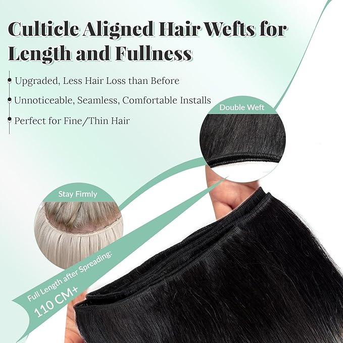 Weft Hair Extensions Balayage Black and Silver Sew in Hair Extensions Real Human Hair Ombre Silver Gray Bundles 16 Inch 100G Natural Black with Grey Highlights Remy Hair Wefts