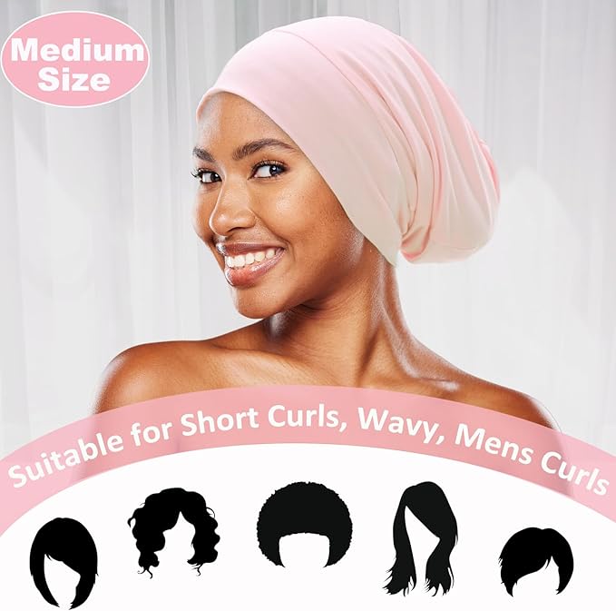 Sleep Cap Bonnet for Sleeping Black Women Men, Adjustable Cooling Lining Bonnets for Curly Hair Wrap Braids Beanie Night Hat