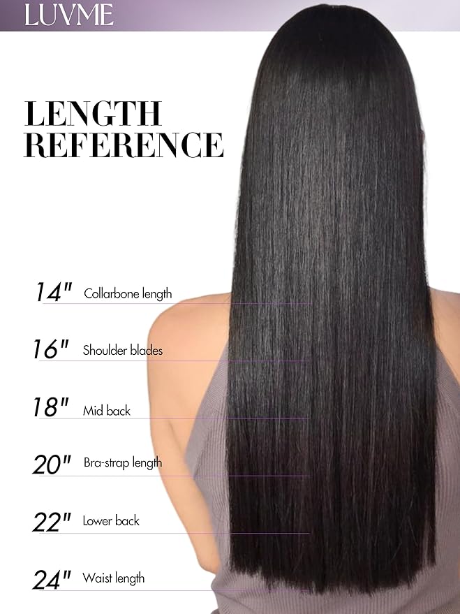 LUVME Invisible Tape in Hair Extensions Human Hair 22 Inch 110g 40pcs Natural Black Straight Double Sided Seamless Tape Extensions