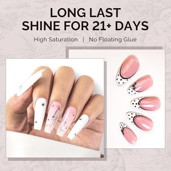 MelodySusie 0.5fl oz White Gel Nail Polish, Nails Soak Off UV LED White Gel Polish Gift for Women Nail Art Manicure Salon DIY Nail Design Decoration at Home-1891