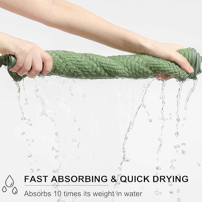 Ycosy 4 Pack Extra Large Microfiber Bath Towels Set,35x70 inches,600GSM,Less Lint Highly Absorbent Super Soft & Quick Dry,Oversized Bath Towels,Perfect for Bathroom Gym Pool,Green