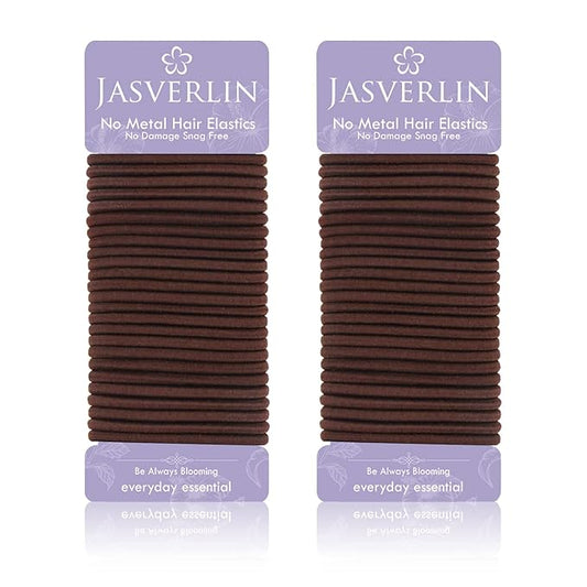 Elastic Hair Ties Ponytail Holders for Thick Hair Women Girls Men Non-Slip Breakage Damage Tangle Free Hair Accessories 4mm 50 Pieces (Auburn)