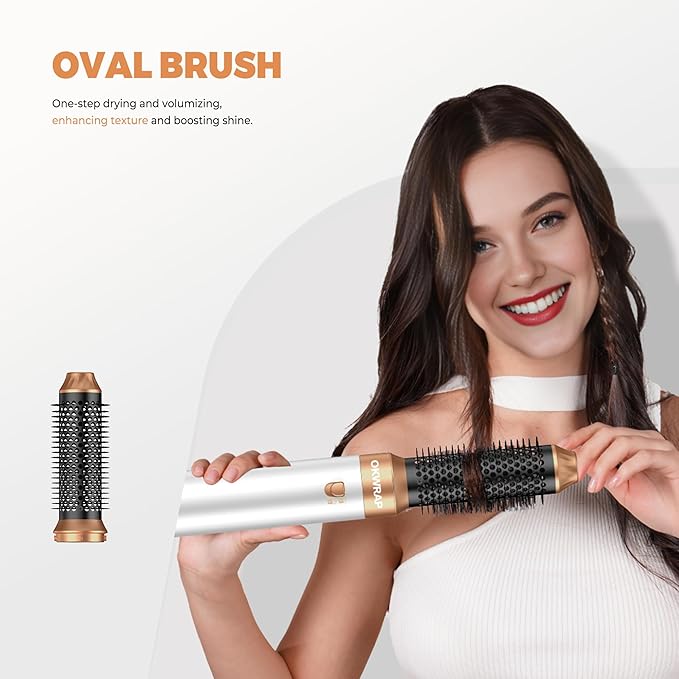 6 in 1 Blow Dryer Brush, Upgrade Hair Dryer Brush Set Negative Ion Air Styler Curling Wrap Air Curler, Hot Air Brush Curling Iron Hair Styling Tools As A Gift for Straight/Curl/Dry/Smooth