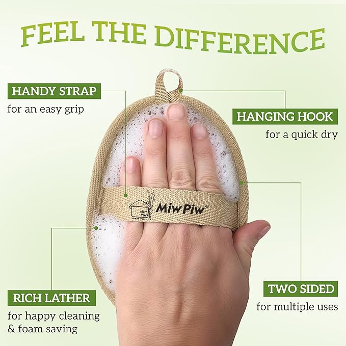 Natural Loofah Exfoliating Body Scrubber (Pack 10), Loofah Bath Sponge, Luffa for Women and Men, 100% Biodegradable Compostable, Dye Free, Zero Waste Eco Friendly Sustainable (4" x 5.5" Each)