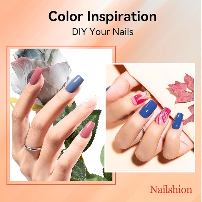 Winter Nail Polish Set, 6 Colors Burgundy Red Yellow Green Grey Quick Air Dry Nail Polish Non Gel, Hema-free, Nail Lacquer Manicure Art DIY at Home Christmas Gift for Women
