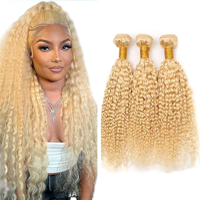 Freiuoke 26 28 30 Inch 613 Bundles Human Hair Blonde Water Wave Bundle Brazilian Virgin Hair 3 Bundles 613 Water Wave Hair Extensions