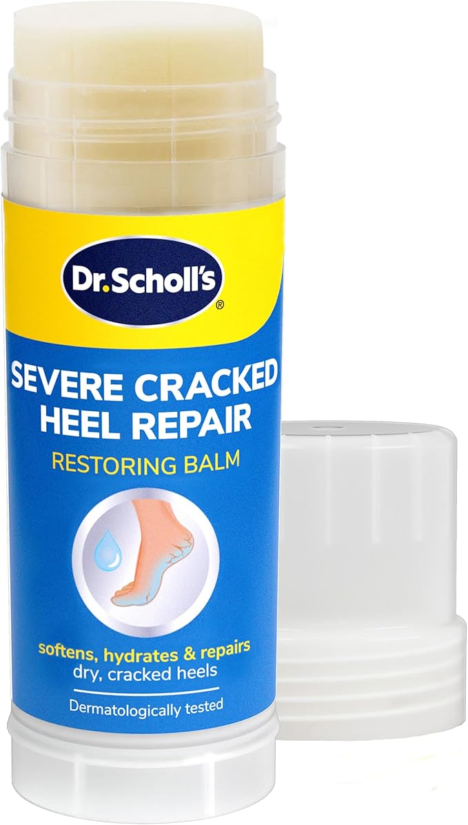 Dr. Scholl's Severe Cracked Heel Repair Restoring Balm 2.5oz, with 25% Urea for Dry, Cracked Feet, Heals and Moisturizes for Healthy Feet