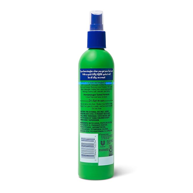 Suave Kids Detangler Spray For Tear-Free Styling Silly Apple Dermatologist-Tested Hair Detangler Formula, 10 Fl Oz (Pack of 6)