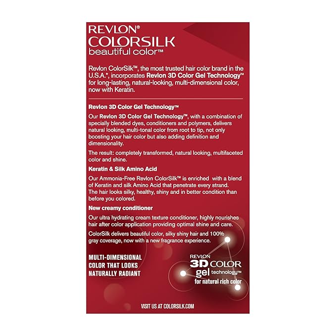 Revlon ColorSilk Hair Color, 20 Brown Black 1 ea (Pack of 9)