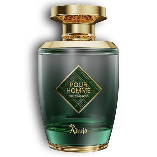 AHUJA Pour Homme Eau de Parfum for Men 3.4 fl oz – Long Lasting Men’s Fragrance w/Citrus & Fruity Notes – Original Cologne for Men – Bold, Elegant & Luxury Perfume Gift for Him – Premium EDP Scent