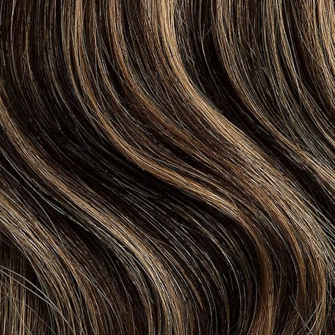 Luxy 100% Remy Human Hair, Classic 160g Clip-In Hair Extensions - 10 Wefts Multi-Dimensional Color for Natural Blending, Adds Volume & Length, Easy Apply & Remove 16" Mocha Brown Highlights