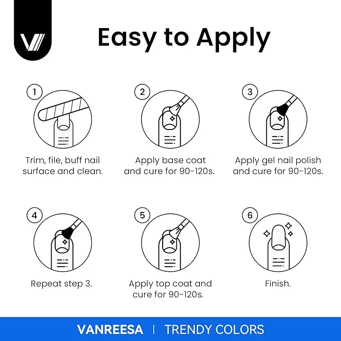 VANREESA 48 Pcs Gel Nail Polish Set 42 Colors Spring Summer Fall Winter Gel Polish with 2 Pcs Base Coat Glossy & Matte & Silver & Golden Top Coat Nail Kit Gifts for Women Girls Nail Art Salon at Home