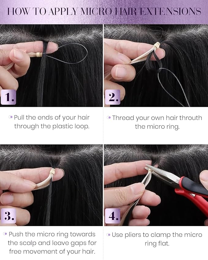 LaaVoo Micro Beads Hair Extensions Blonde Micro Link Hair Extensions Human Hair Platinum Blonde 50g 50s 14 Inch