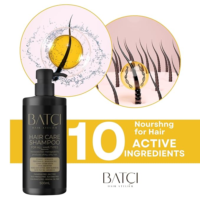 Provitamin Shampoo - Paraben and Sulfate-Free, Deep Moisturizing and Strengthening, Suitable for All Hair Types, 500 ml