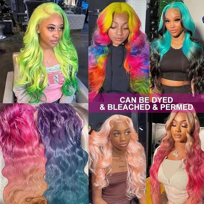 Ice Pear 200 Density 28 Inch 613 Body Wave Human Hair Wig, 613 13X6 Lace Front Wigs Human Hair Pre Plucked,Blonde Glueless Wig Bleached Knots with Baby Hair