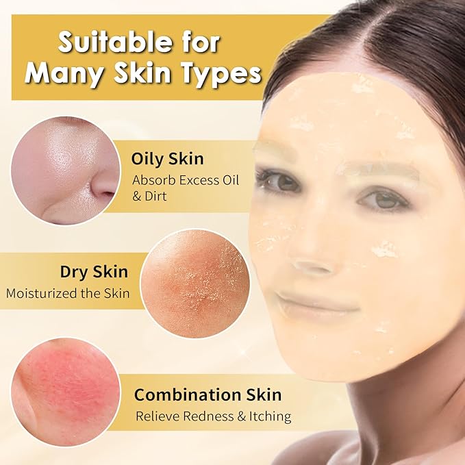 Powder Jelly Mask for Facials Professional, Peel Off Facial Mask for Hydrating & Moisturizing, Christmas Hydrojelly Mask Gifts for Women Men, Home DIY Spa Use for All Skin with 24K Gold