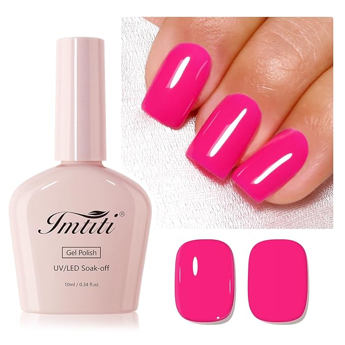 Imtiti Rose Gel Nail Polish, 1Pcs Jelly Rose Red Soak Off UV LED Gel Polish, Long Lasting, Nail Art Manicure Salon DIY at Home for Spring and Summer (0.34 Fl Oz-953)